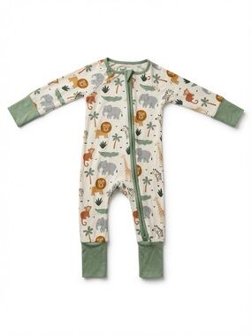 Caden Lane Animal Safari Convertible Zip Romper